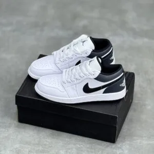کفش نایک ایر جردن وان لو سفید طوسی Nike Air Jordan 1 Low White Grey