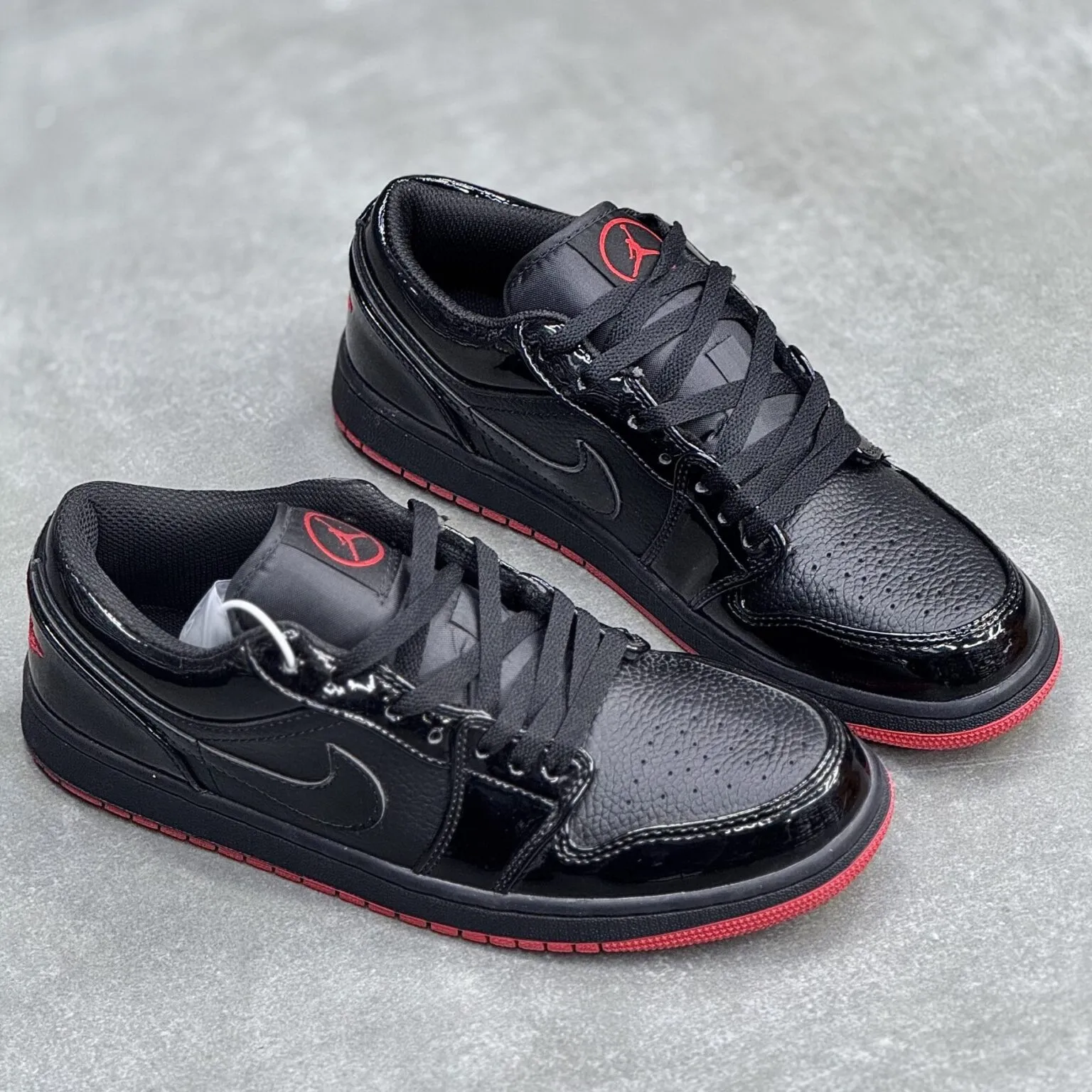 کفش نایک ایر جردن وان لو مشکی ورنی بلکند Nike Air Jordan 1 Low Black Patent - تصویر 3