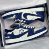 کفش نایک ایر جردن وان لو تراویس اسکات گوچی سفید سرمه‌ای Nike Air Jordan 1 Low Travis Scott Gucci