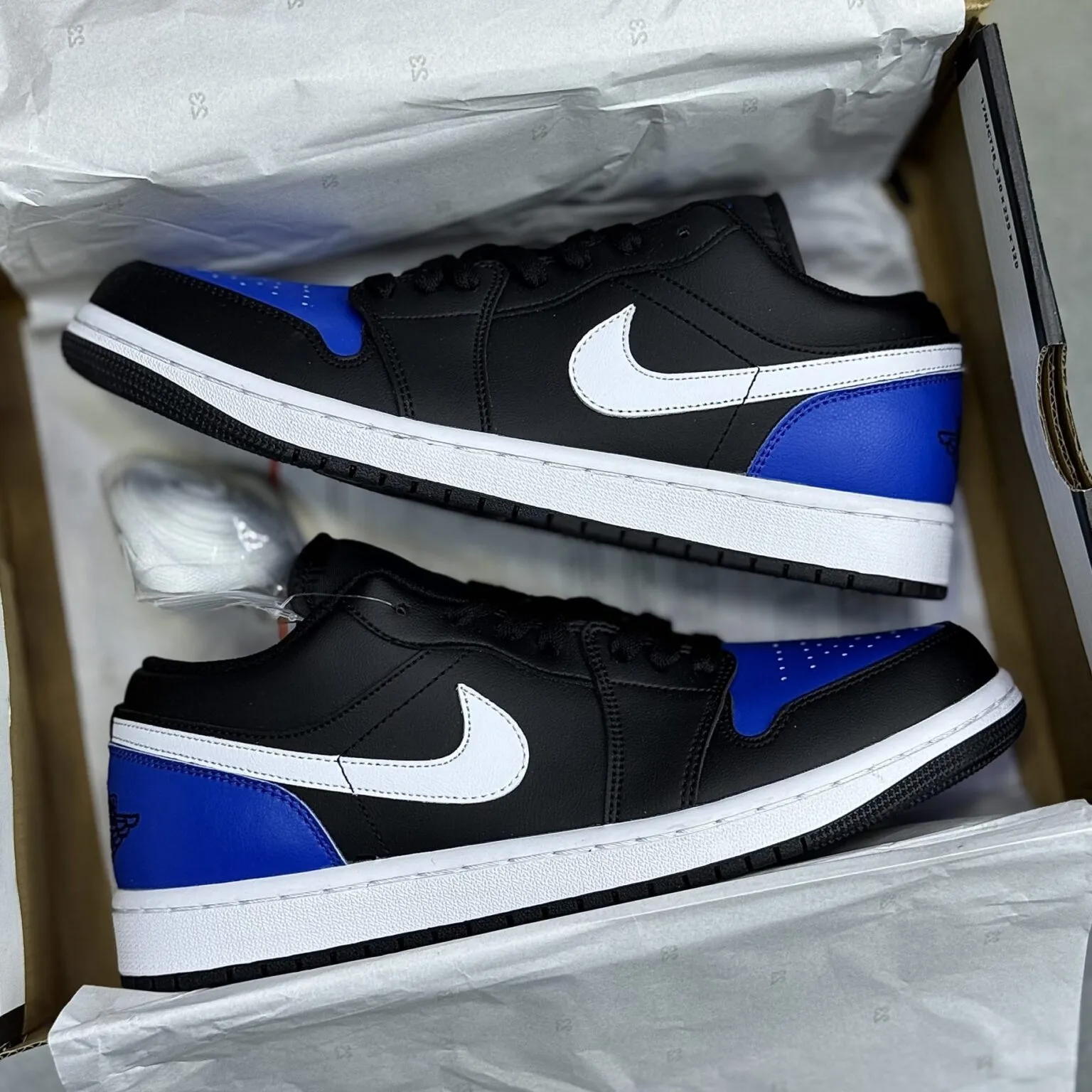 کفش نایک ایر جردن وان لو مشکی آبی Nike Air Jordan 1 Low Black Blue - تصویر 2
