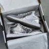 کفش نایک ایر جردن وان لو نقره ای براق Nike Air Jordan 1 Low Metallic Silver - تصویر 3