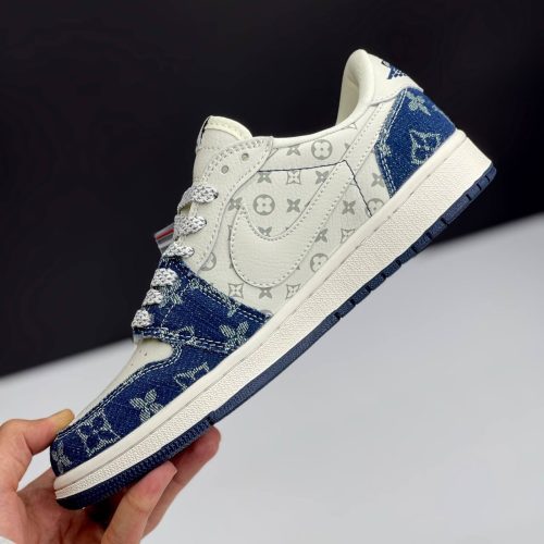 کفش نایک ایر جردن وان لو تراویس اسکات لویی ویتون  Nike Air Jordan 1 Low Travis Scott Louis Vuitton