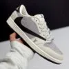 کفش نایک ایر جردن وان لو تراویس اسکات لویی ویتون کرم قهوه‌ای Nike Air Jordan 1 Low Travis Scott Louis Vuitton Brown