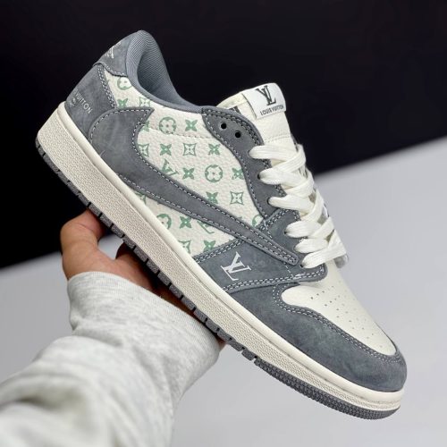 کفش نایک ایر جردن وان لو تراویس اسکات لویی ویتون کرم طوسی روشن | Nike Air Jordan 1 Low Travis Scott Louis Vuitton Light Grey کفش نایک ایر جردن وان لو تراویس اسکات لویی ویتون کرم طوسی روشن | Nike Air Jordan 1 Low Travis Scott Louis Vuitton Light Grey