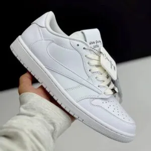 کفش نایک ایر جردن وان لو تراویس اسکات وایت پارتی Nike Air Jordan 1 Low Travis Scott White Party