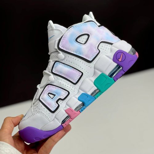 کفش نایک ایر مور آپتمپو سفید بنفش Nike Air More Uptempo White Purple کفش نایک ایر مور آپتمپو سفید بنفش Nike Air More Uptempo White Purple