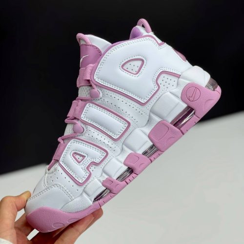 کفش نایک ایر مور آپتمپو سفید صورتی Nike Air More Uptempo Pink White