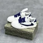 کفش نایک ایر جردن وان لو تراویس اسکات گوچی سفید سرمه ای Nike Air Jordan 1 Low Travis Scott Gucci White Navy