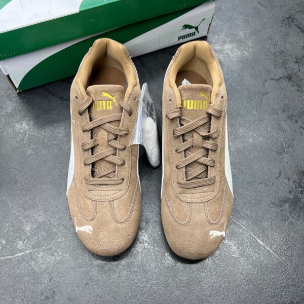 کفش پوما اسپید کت قهوه ای سفید Puma Speedcat Brown White کفش پوما اسپید کت قهوه ای سفید Puma Speedcat Brown White
