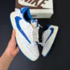 کفش نایک ایر جردن وان لو فرگمنت تراویس اسکات میلیتاری آبی کرم Nike Air Jordan 1 Low Fragment Travis Scott Military Blue Cream - تصویر 3