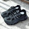 کتونی اسکیچرز لژدار مشکی دارک گری Skechers Platform Black Dark Gray Sneakers