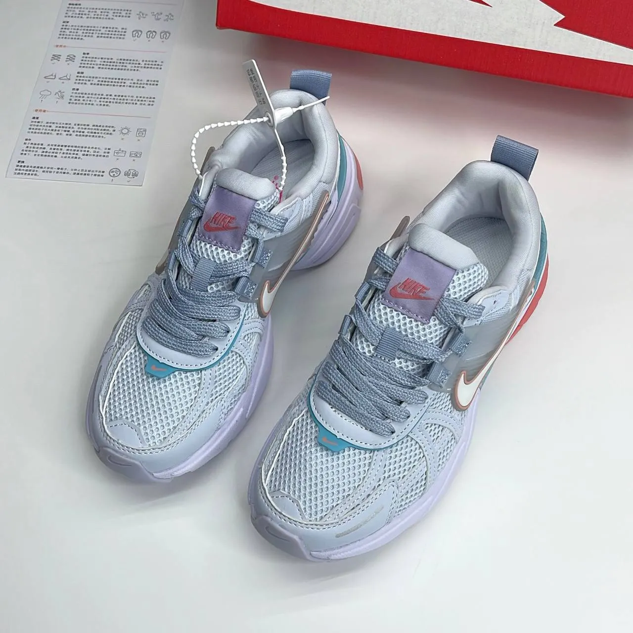 کتونی نایک وی تو کی آبی صورتی | Nike V2K Blue Pink - تصویر 2