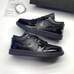 کفش نایک ایر جردن وان لو پتنت الفنت بلک Nike Air Jordan 1 Low Patent Elephant Black