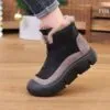 نیم بوت زیپ دار خزدار مشکی Black Fur Lined Zip Boots