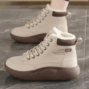 نیم بوت خزدار ضد آب کرم قهوهای Waterproof Fur Lined Beige Brown Boots نیم بوت خزدار ضد آب کرم قهوهای Waterproof Fur Lined Beige Brown Boots