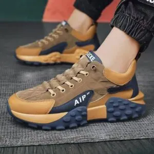 کتونی لژدار مردانه قهوه‌ای Men’s Brown Platform Sneakers