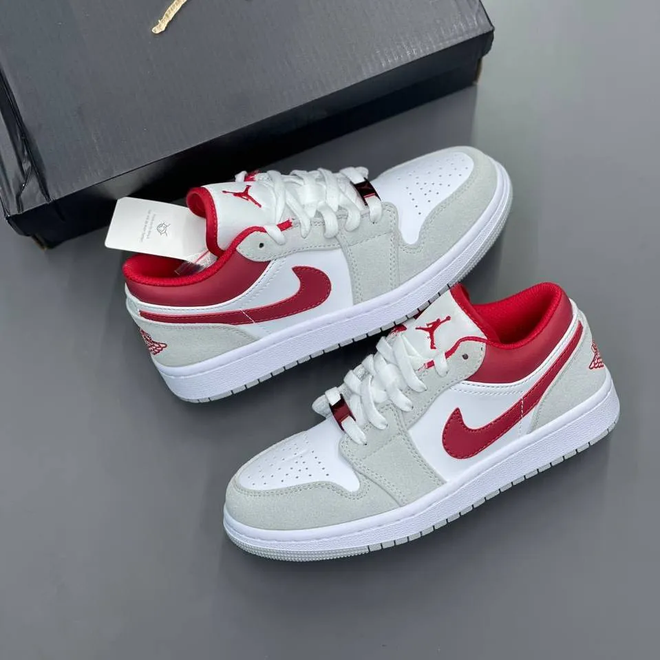 کفش نایک ایر جردن وان اس ای طوسی قرمز Nike Air Jordan 1 SE GREY Red - تصویر 2