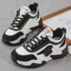 کتونی لژدار زنانه سفید مشکی فشن Women’s White Black Platform Fashion Sneakers کتونی لژدار زنانه سفید مشکی فشن Women’s White Black Platform Fashion Sneakers - تصویر 3