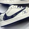 کفش نایک ایر جردن وان لو تراویس اسکات لویی ویتون کرم آبی Nike Air Jordan 1 Low Travis Scott Louis Vuitton Cream Blue - تصویر 7