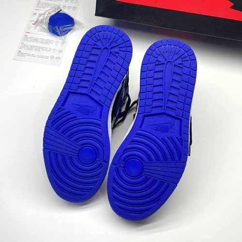 کفش نایک ایر جردن وان ساقدار ورنی پتنت رویال آبی مشکی  Nike Air Jordan 1 High OG Patent Royal Blue Black