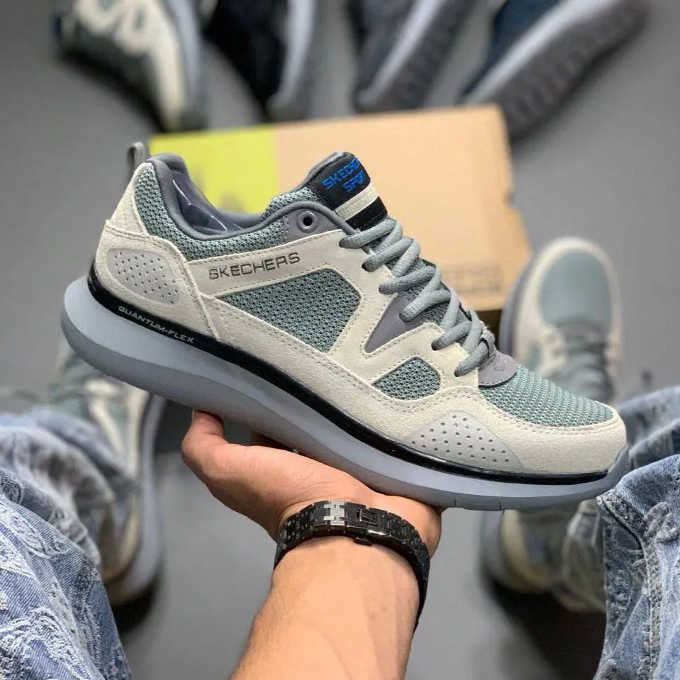 کفش اسکیچرز کوانتوم فلکس کرم طوسی Skechers Quantum Flex Cream Grey - تصویر 2