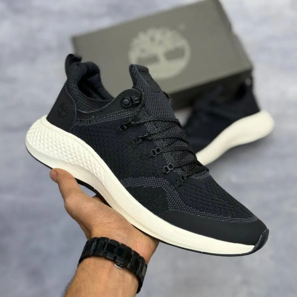 کفش تیمبرلند مشکی کرم مردانه Timberland Black Cream Knit Sneaker - تصویر 2