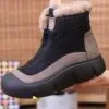 نیم بوت زیپ دار خزدار مشکی Black Fur Lined Zip Boots - تصویر 4