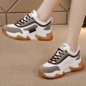 کتونی لژدار زنانه قهوه‌ای فشن Women’s Brown Platform Fashion Sneakers
