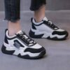 کتونی لژدار زنانه سفید مشکی فشن Women’s White Black Platform Fashion Sneakers کتونی لژدار زنانه سفید مشکی فشن Women’s White Black Platform Fashion Sneakers