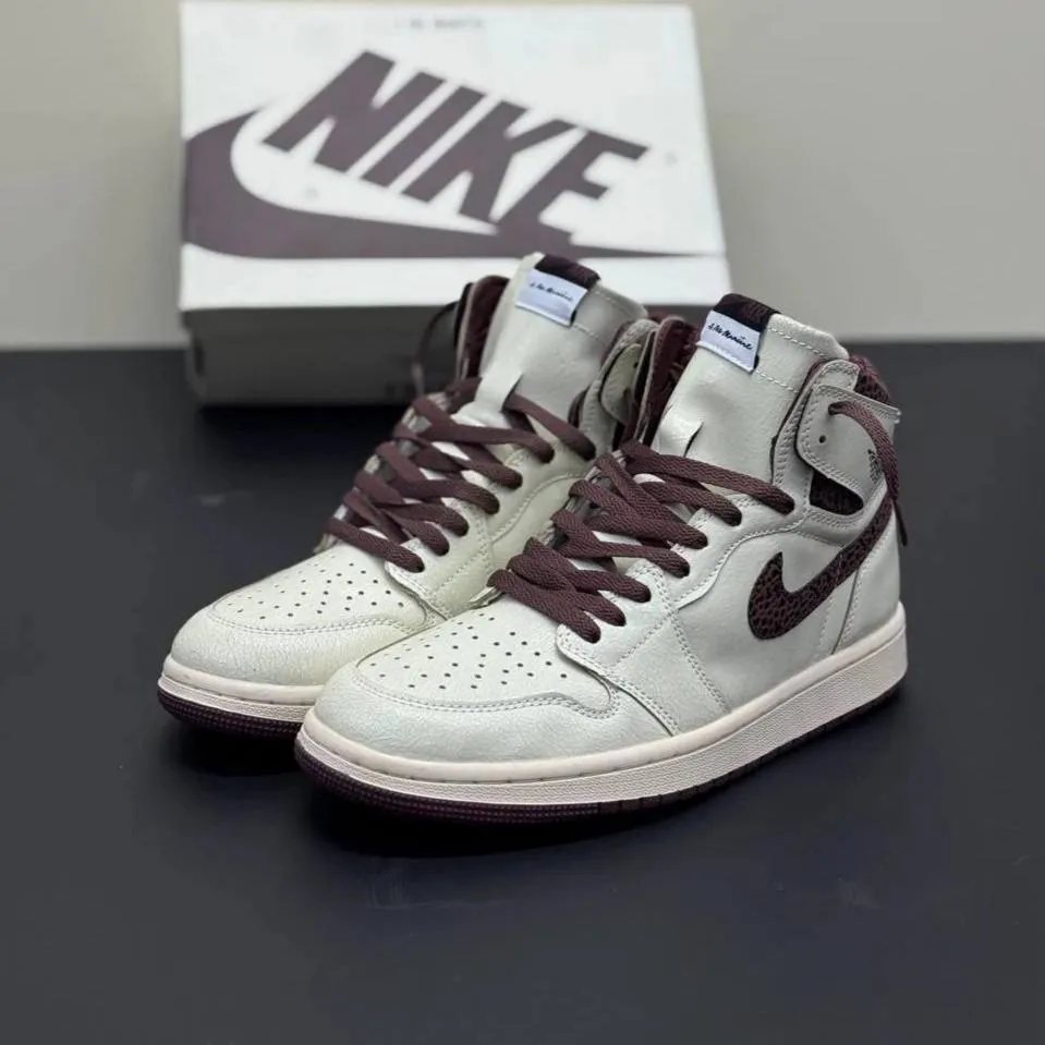 کفش نایک ایر جردن وان ساقدار امامنیر کرم قهوه‌ای Nike Air Jordan 1 High A Ma Maniére Cream Brown - تصویر 2