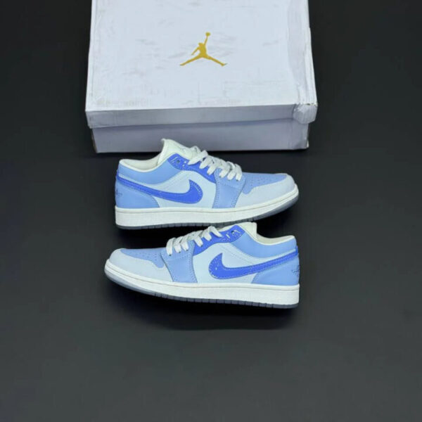 کفش نایک ایر جردن وان لو آبی باکس Nike Air Jordan 1 Low Blue Box کفش نایک ایر جردن وان لو آبی باکس Nike Air Jordan 1 Low Blue Box
