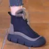 نیم بوت زیپ دار خزدار مشکی Black Fur Lined Zip Boots - تصویر 5