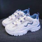کتونی اسپرت لژدار زنانه طبی موج سفید آبی Women’s Platform Orthopedic Wave White Blue Sneakers
