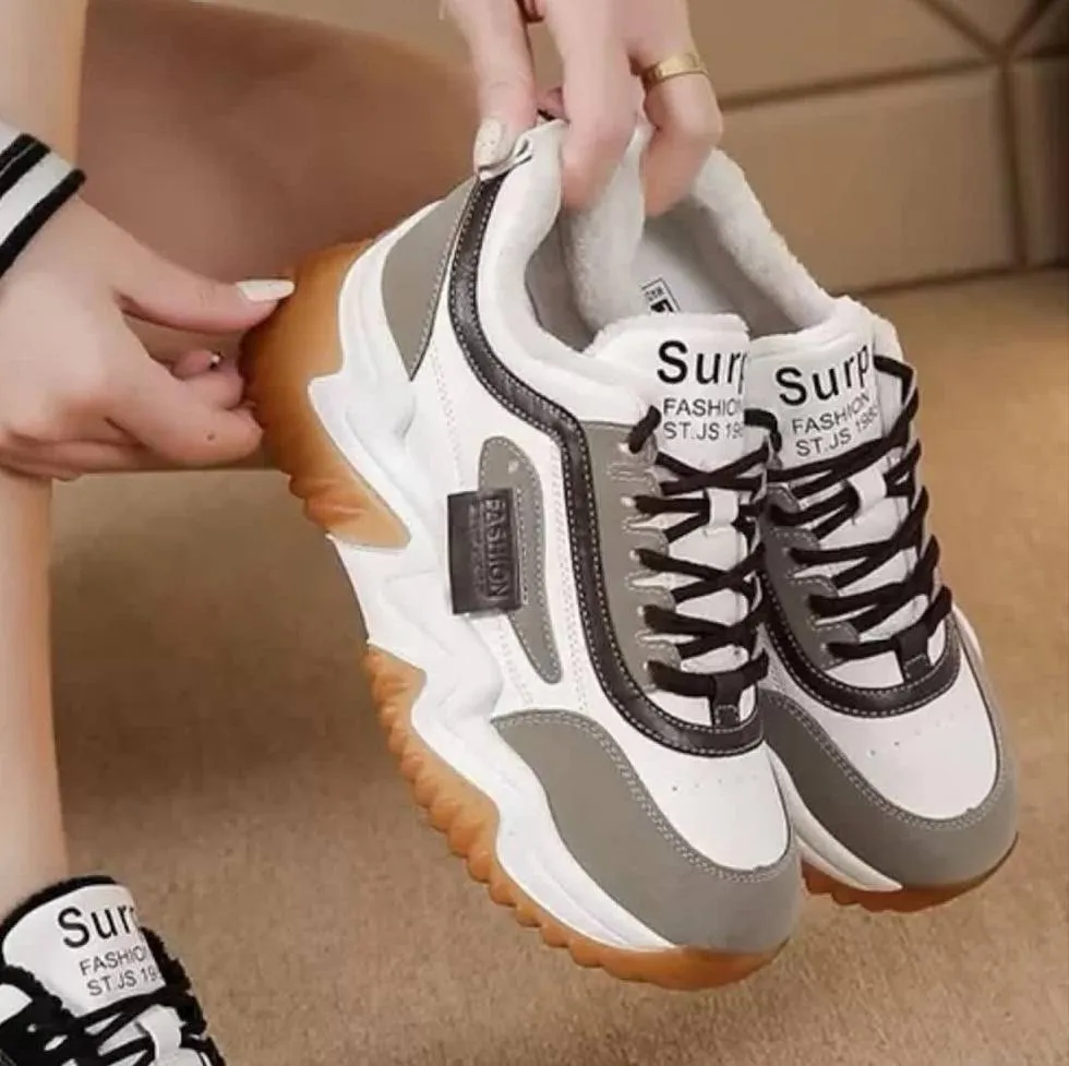 کتونی لژدار زنانه قهوهای فشن Women’s Brown Platform Fashion Sneakers کتونی لژدار زنانه قهوهای فشن Women Brown Platform Fashion Sneakers - تصویر 5