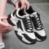کتونی لژدار زنانه سفید مشکی فشن Women’s White Black Platform Fashion Sneakers کتونی لژدار زنانه سفید مشکی فشن Women’s White Black Platform Fashion Sneakers