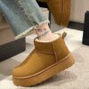 آگ ساقدار خزدار شتری Camel Fur Lined Mid Calf Winter Boots