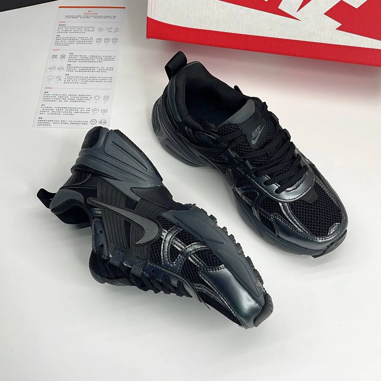 نایک وی تو کی ران مشکی طوسی Nike V2K Run Black Grey - تصویر 2