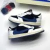 کفش نایک ایر جردن وان لو تراویس اسکات کرم سورمه‌ای Nike Air Jordan 1 Low Travis Scott Cream Navy