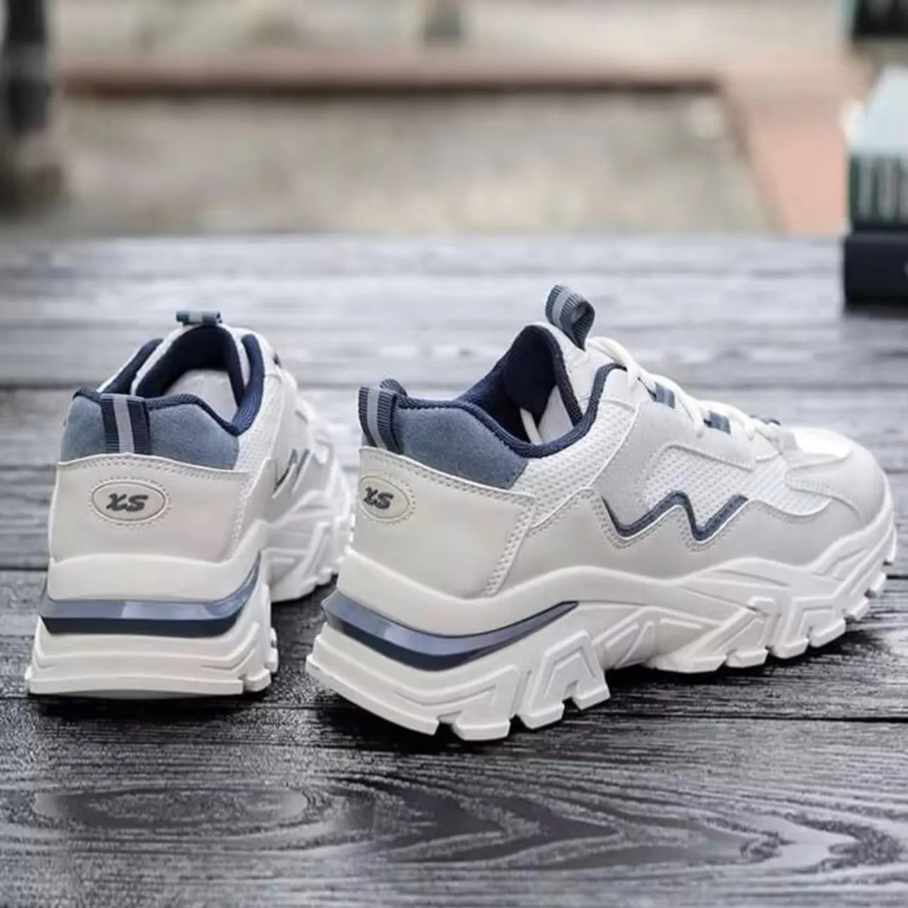 کتونی اسپرت لژدار زنانه طبی موج سفید آبی Women’s Platform Orthopedic Wave White Blue Sneakers کتونی اسپرت لژدار زنانه طبی موج سفید آبی Women’s Platform Orthopedic Wave White Blue Sneakers - تصویر 6