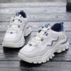 کتونی اسپرت لژدار زنانه طبی موج سفید آبی Women’s Platform Orthopedic Wave White Blue Sneakers