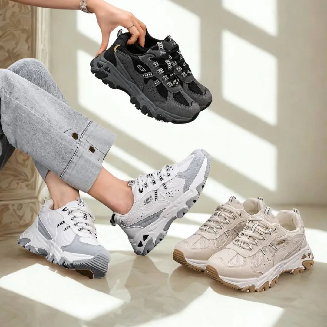 کتونی اسکیچرز لژدار کرم سفید Skechers Platform Cream White Sneakers - تصویر 2