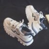 کتونی اسپرت لژدار زنانه طبی موج سفید آبی Women’s Platform Orthopedic Wave White Blue Sneakers