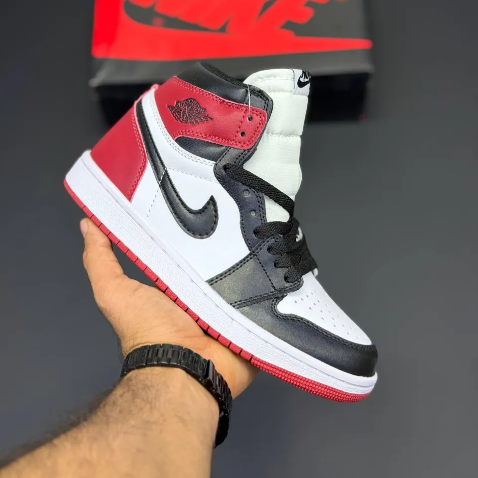 کفش نایک ایر جردن وان ساقدار رترو مشکی قرمز Nike Air Jordan 1 Retro High Black Red - تصویر 3