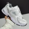 نیو بالانس 530 سفید نقرهای New Balance 530 White Silver نیو بالانس 530 سفید نقرهای New Balance 530 White Silver