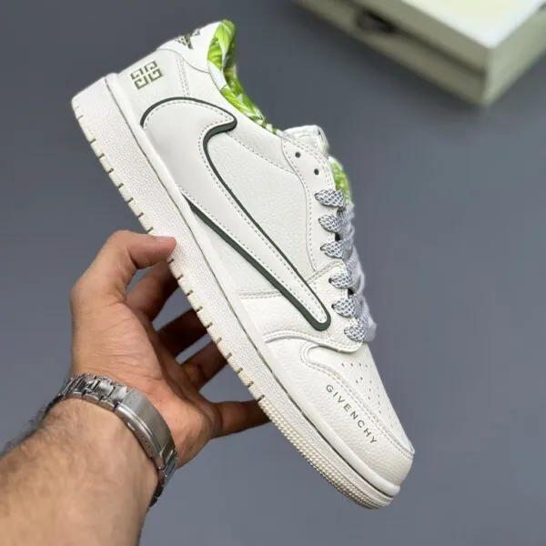 جردن ۱ لو تراویس اسکات ژیوانشی سفید سبز Travis Scott x Givenchy Air Jordan 1 Low White / Green جردن ۱ لو تراویس اسکات ژیوانشی سفید سبز Travis Scott x Givenchy Air Jordan 1 Low White / Green