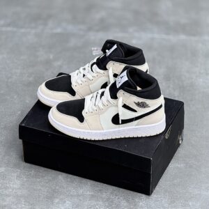 کفش نایک ایر جردن وان ساقدار کرم مشکی Nike Air Jordan 1 High Cream Black