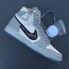 کفش نایک ایر جردن وان ساقدار دیور گری Nike Air Jordan 1 High Dior Grey - تصویر 4