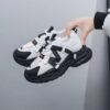 کتونی اسپرت لژدار طبی زنانه مافیایی مشکی سفید Women’s Mafia Style Black White
