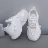 کتونی اسپرت لژدار طبی زنانه مافیایی تمام سفید Women’s Mafia Style White Sneakers