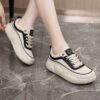 کتونی اسپرت لژدار طبی زنانه فانتزی کرم مشکی Women’s Platform Orthopedic Cream Black Fashion Sneakers کتونی اسپرت لژدار طبی زنانه فانتزی کرم مشکی Women’s Platform Orthopedic Cream Black Fashion Sneakers